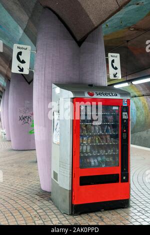 Subway stop Messe-Ost, Gruga, the Ruhrbahn, in Essen, Germany, Stock Photo