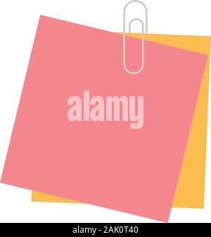 Post it papers with a clip Stock Vector
