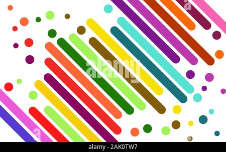Modern Geometric colorful diagonal rounded lines business design. Abstract stripes, bars backdrop on white. Vector business background template for th Stock Vector