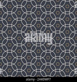 Abstract geometric seamless pattern of intersecting circles. Modern stylish texture. Repeating geometric lattice. Vector color background. Stock Vector