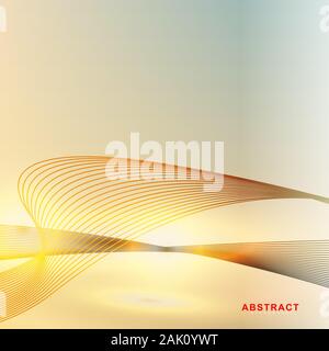 abstract vector background. line waves with light. Vector Illustration For Wallpaper, Banner, Background, Card, landing page , etc Stock Vector