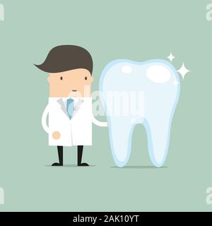 Dentist, Doctor presenting the tooth. vector Stock Vector