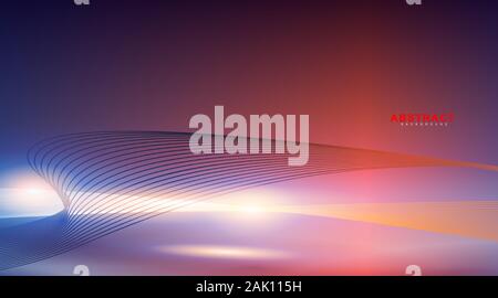 abstract vector background. line waves with light. Vector Illustration For Wallpaper, Banner, Background, Card, landing page , etc Stock Vector