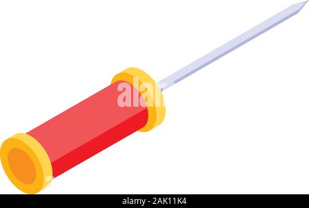 Electrician screwdriver icon, isometric style Stock Vector