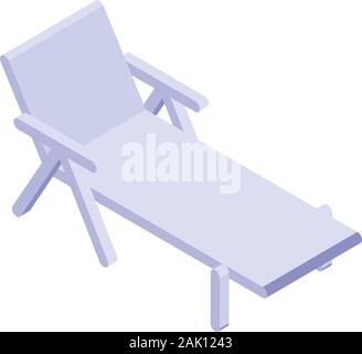 Beach chair icon, isometric style Stock Vector