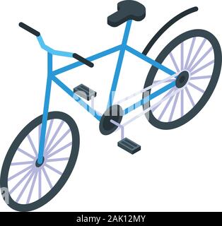 Blue ride bicycle icon, isometric style Stock Vector
