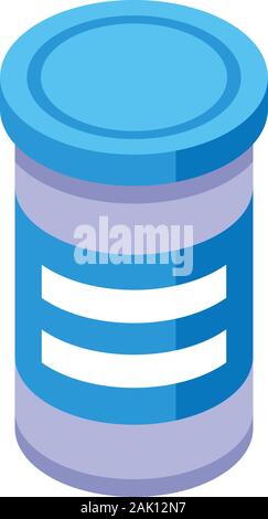 Pills jar icon, isometric style Stock Vector