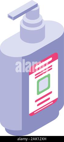 Soap dispenser icon, isometric style Stock Vector