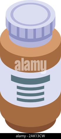 Syrup bottle icon, isometric style Stock Vector
