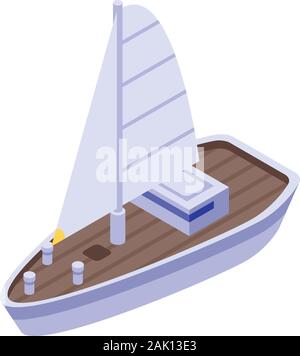 Sea ship icon, isometric style Stock Vector