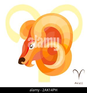 Capricorn Zodiac sign. Astrological horoscope collection. Multicolor on black dackground. Vector illustration Stock Vector