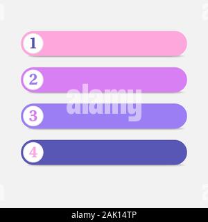 Bullet points with numbers. Vector colorful boxes Stock Vector