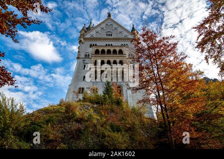 Schwangau, Germany - Neuschwanstein Castle in autumn Stock Photo
