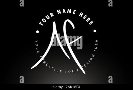 AF Handwritten Letters Logo Design with Circular Letter Pattern ...