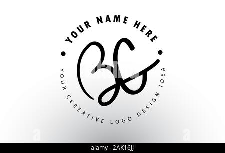 BG Handwritten Letters Logo Design with Circular Letter Pattern ...