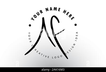 AF Handwritten Letters Logo Design with Circular Letter Pattern ...