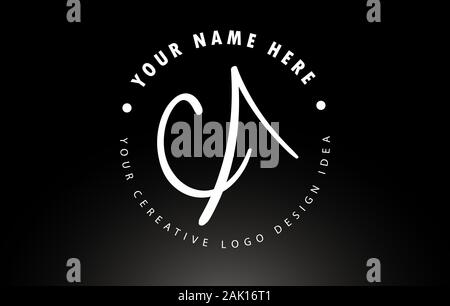 CA Handwritten Letters Logo Design with Circular Letter Pattern ...