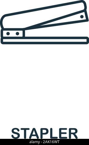 Stapler line icon. Thin design style from office tools icon collection. Simple stapler icon for infographics and templates Stock Vector