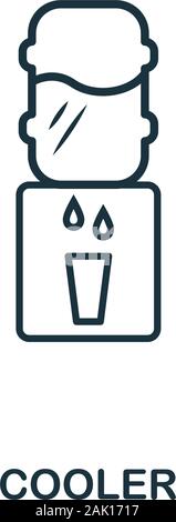 Cooler line icon. Thin design style from office tools icon collection. Simple cooler icon for infographics and templates Stock Vector