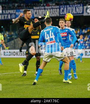 Naples, Campania, Italy. 6th Jan, 2020. During the Italian Serie A Football match SSC Napoli vs AC Inter on January 06, 2020 at the San Paolo stadium in Naples.In picture MANOLAS Credit: Fabio Sasso/ZUMA Wire/Alamy Live News Stock Photo