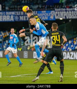 Naples, Campania, Italy. 6th Jan, 2020. During the Italian Serie A Football match SSC Napoli vs AC Inter on January 06, 2020 at the San Paolo stadium in Naples.In picture CALLAJON Credit: Fabio Sasso/ZUMA Wire/Alamy Live News Stock Photo