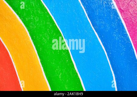 Colorful texture of sawdust. Rainbow concept. Close up. Stock Photo