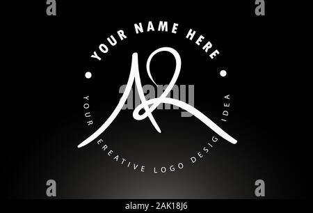 AR Handwritten Letters Logo Design with Circular Letter Pattern ...