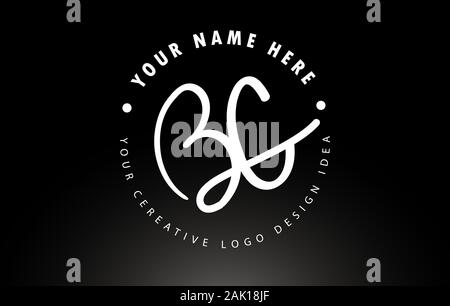 BG Handwritten Letters Logo Design with Circular Letter Pattern. Creative Handwritten Signature Logo Icon Vector Illustration. Stock Vector