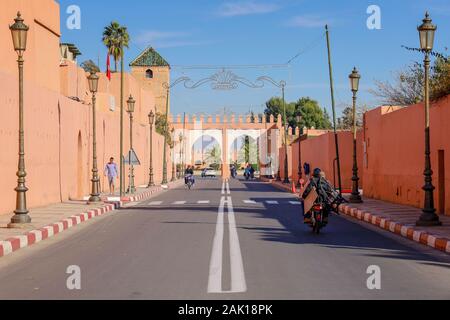 Marrakech Old City Walls Africa, North Africa, Morocco, Marrakesh Stock Photo