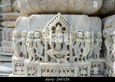 The Jain sun temple in Ranakpur, Rajasthan, India. Stock Photo