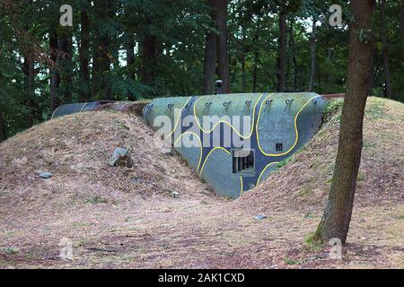 military fortification - Czechoslovak fort (bunker) with loophole from World War II Stock Photo