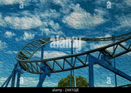 Steel rails and beams from a roller coaster at the Alpen amusement