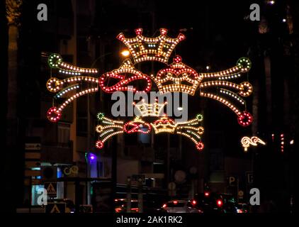Epiphany Or Three Kings Day Decorations On Downtown Seville Stock