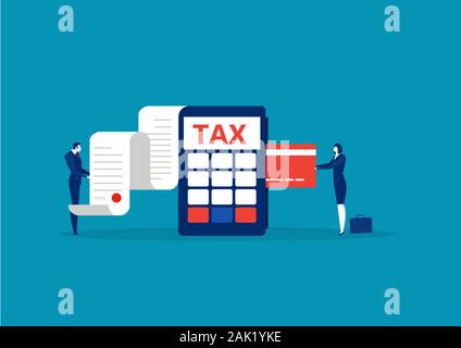 business take credit card for pay tax end year concept vector Stock Photo