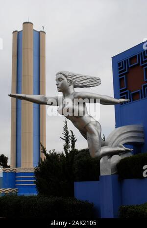 The statue Contralto at Fair Park in Dallas, Texas, a recreation by David Newton based on the original bronze by Lawrence Tenney Stevens. Stock Photo