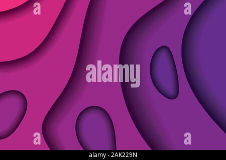 Abstract Purple 3D Paper Cut Shapes Background Stock Vector