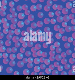 Pink Blue Balls Seamless Pattern on Blue Background Stock Vector
