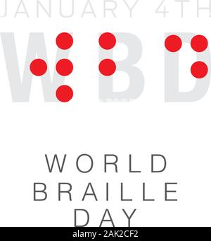Design for annual celebration of World Braille Day (January 4) Stock Vector