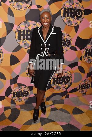 BEVERLY HILLS, CA - JANUARY 05: Cynthia Erivo attends HBO's Official Golden Globes After Party at Circa 55 Restaurant on January 05, 2020 in Los Angeles, California. Stock Photo