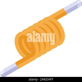 Flexible coil icon, isometric style Stock Vector