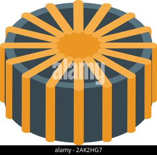 Round coil icon, isometric style Stock Vector