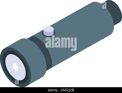 Flashlight icon, isometric style Stock Vector