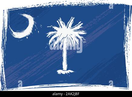 Grunge flag of South Carolina, vector abstract grunge brushed flag of ...