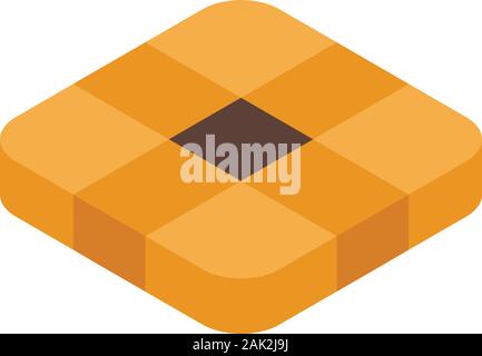 Cookie icon, isometric style Stock Vector