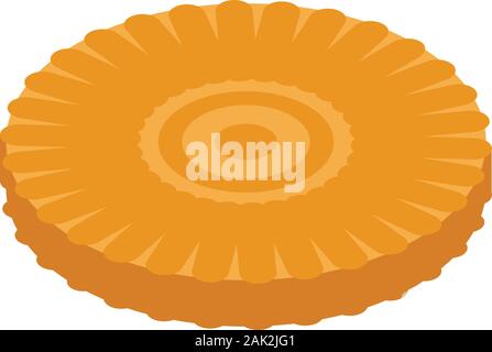 Round biscuit icon, isometric style Stock Vector