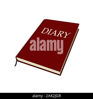 Diary for notes and memoires. Memory book. Vector graphic illustration isolated Stock Vector