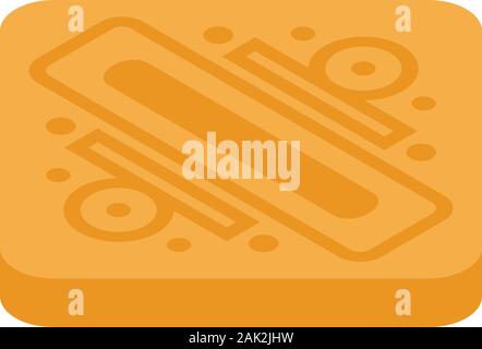 Factory cookie icon, isometric style Stock Vector