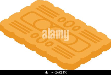 Homemade biscuit icon, isometric style Stock Vector