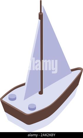 Sea yacht icon, isometric style Stock Vector