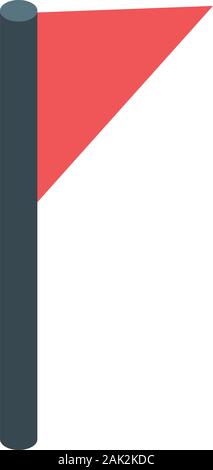 Red soccer corner flag icon, isometric style Stock Vector
